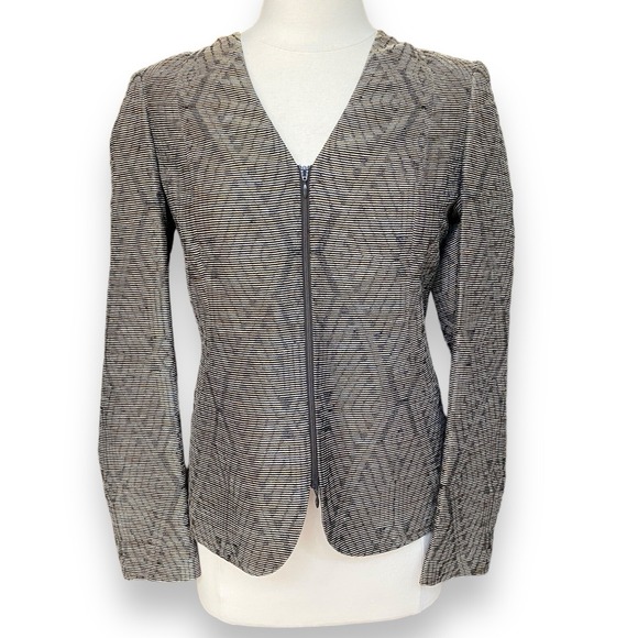 Lafayette 148 New York Jackets & Blazers - Lafayette 148 Women's Size 6 Blazer Top Metallic Gold Zip Front‎ Jacket Career
